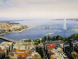 Image of Geneva the lake and Fountain